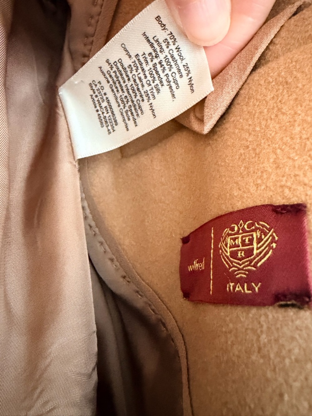 Wilfred Camel Brown Wool-Blend Coat - Picture 2 of 3